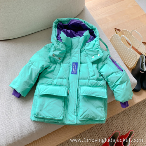 Mid-Length Padded Boy Down Jacket